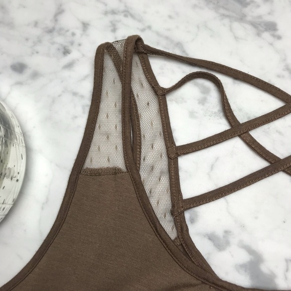 Zenana Outfitters Brown Lace Open Back Tank Top - Picture 4 of 8